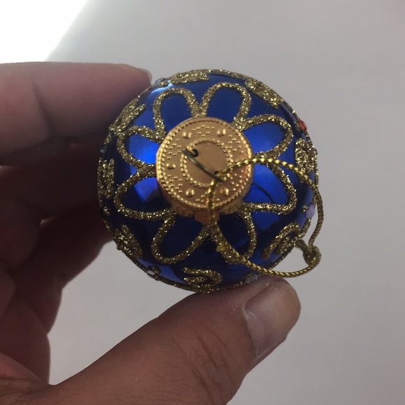 Vintage GKI/Bethlehem Glass Egg shaped embellished Christmas Ornament - Picture 6 of 8